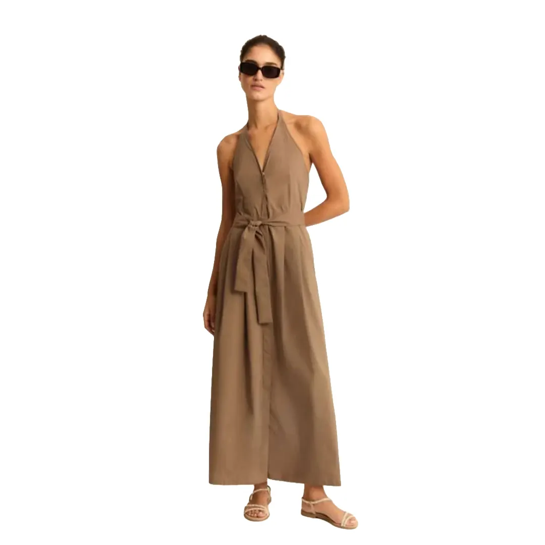Abito Smanicato Donna - Tortora - 40