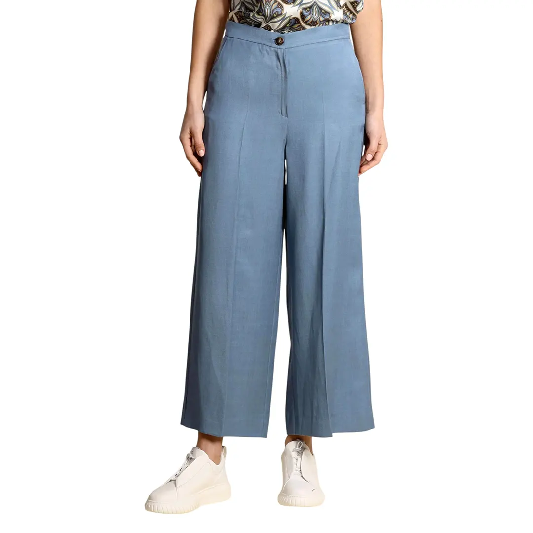 Pantalone Dritto Misto Lino Donna
