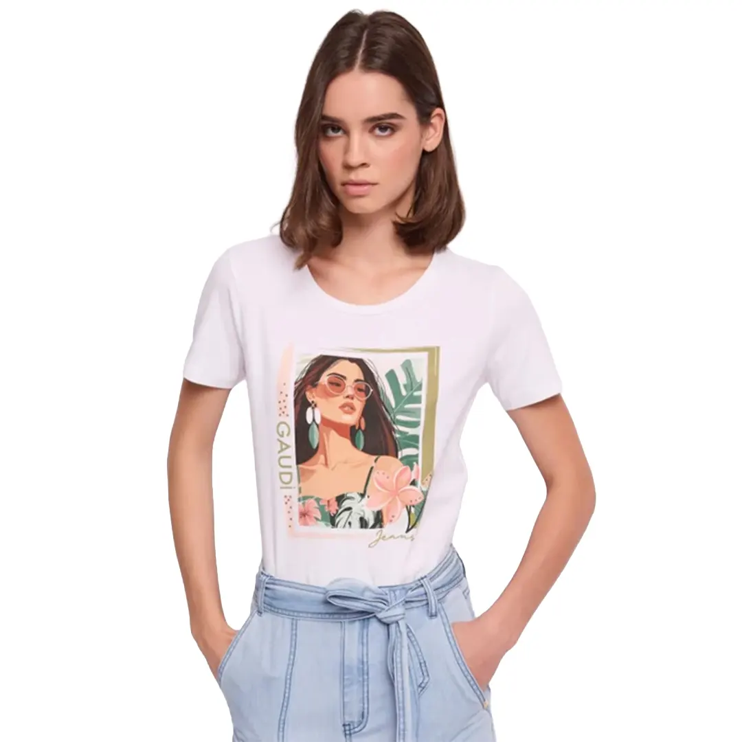 T-Shirt Stampa Donna - Bianco - XS