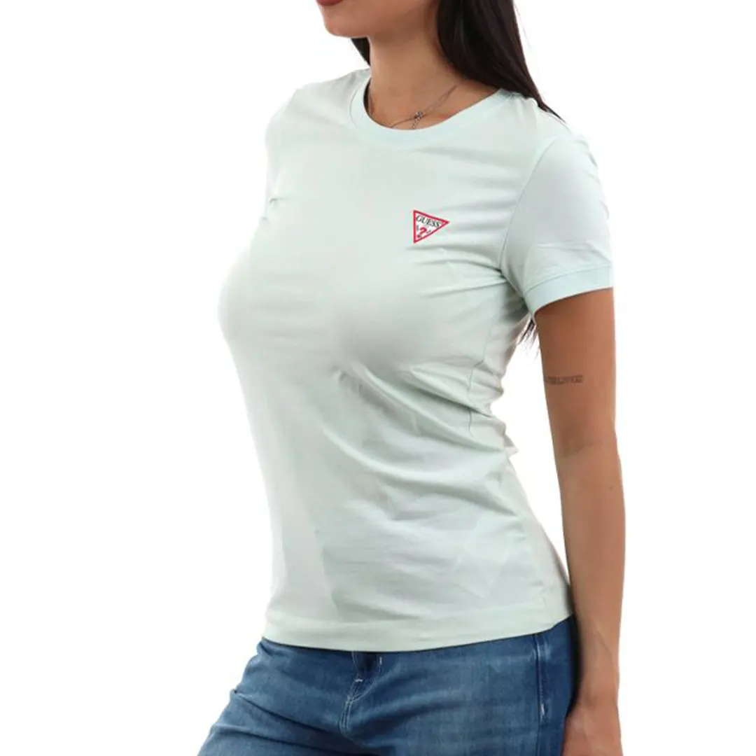 T-Shirt Girocollo Donna - Verde Acqua - S