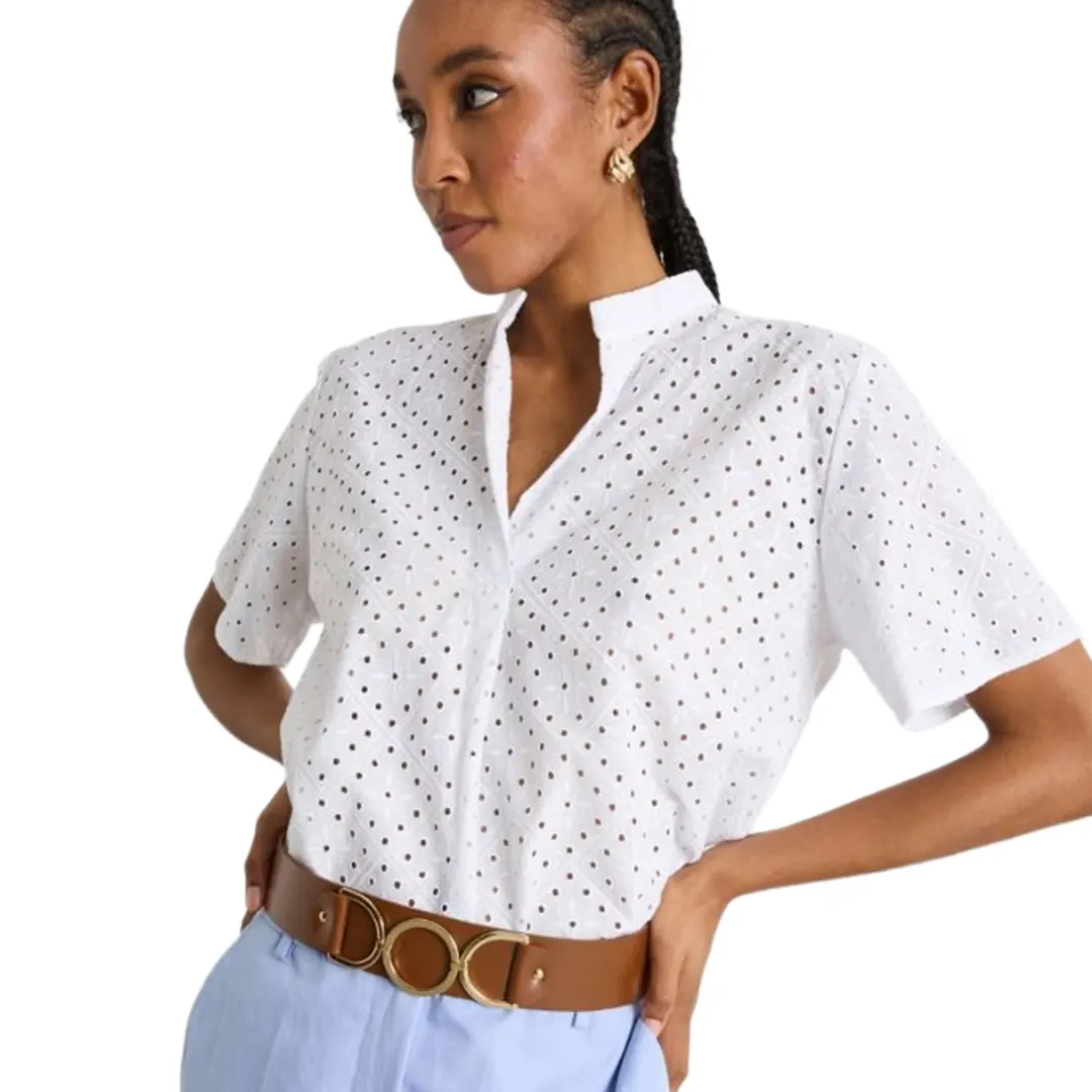 Camicia Pizzo Sangallo Donna - Bianco - 44