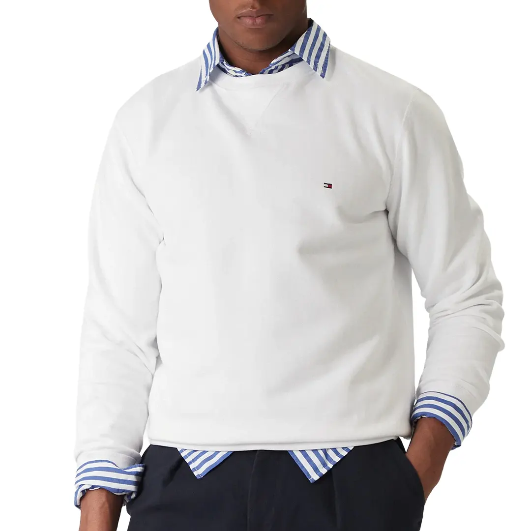 Felpa Misto Cotone Felpato - Bianco - S