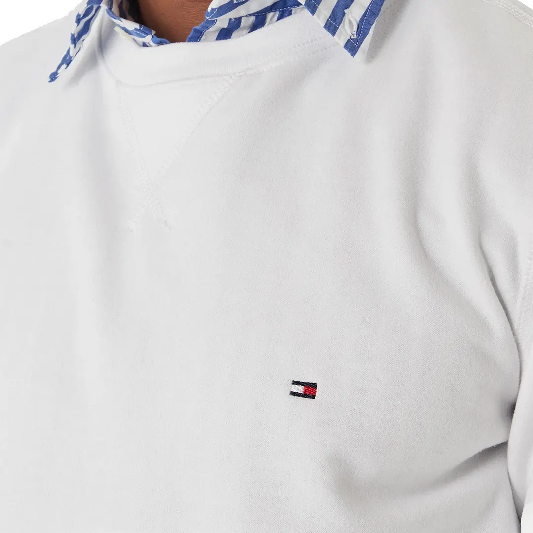 Felpa Misto Cotone Felpato - Bianco - S