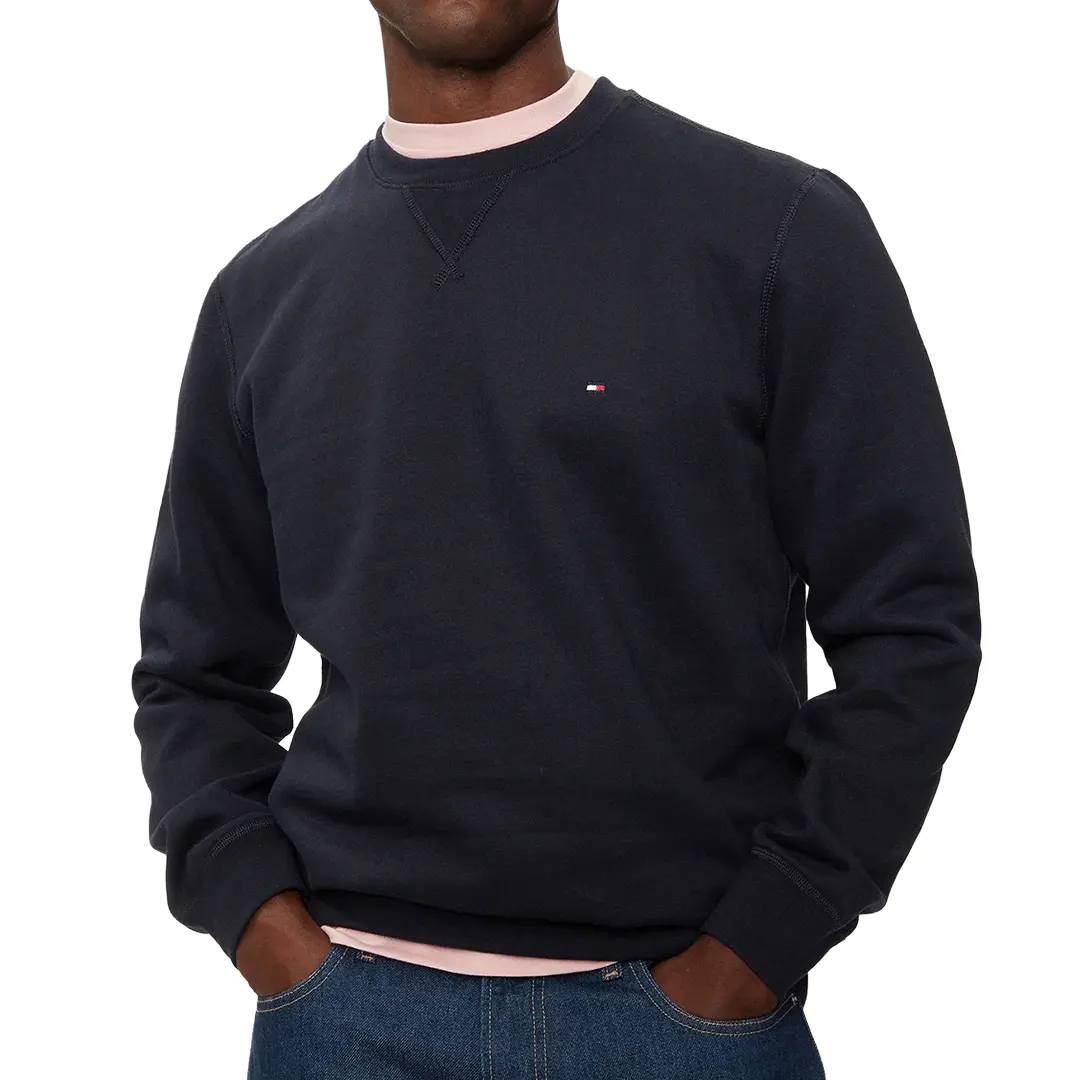 Felpa Misto Cotone Felpato - Navy - S