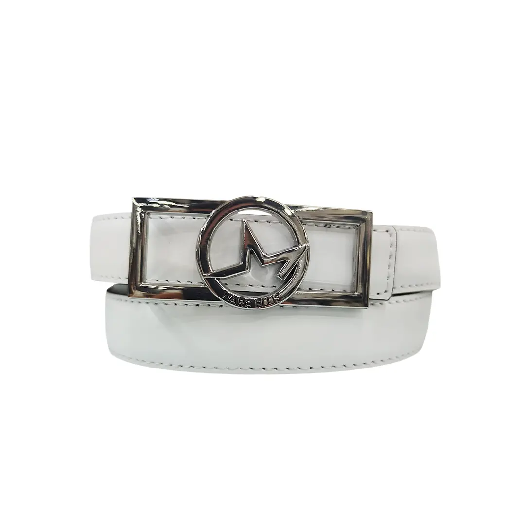 Cintura Reversibile Donna - Bianco Nero Silver - 80cm