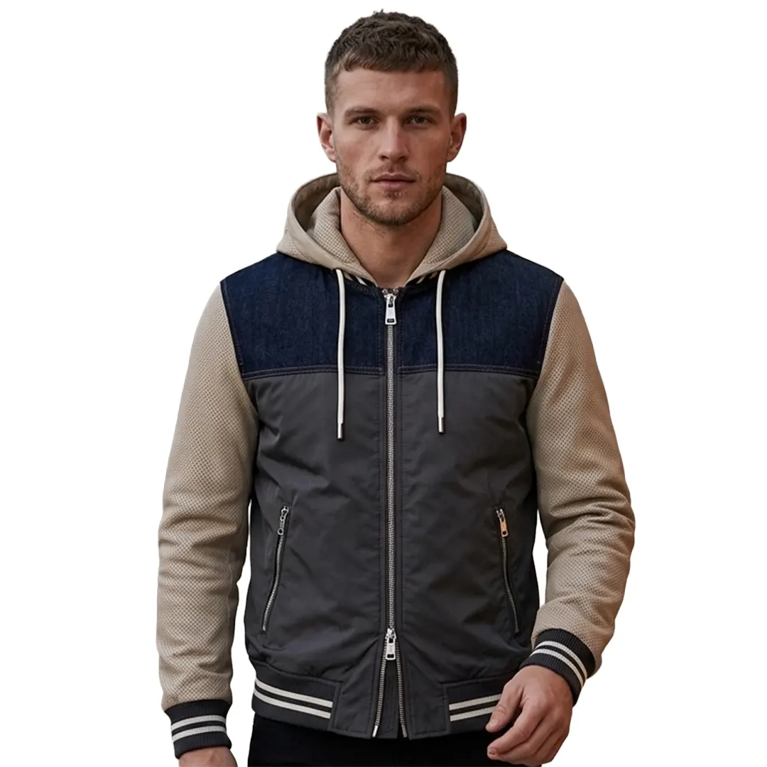 Giubbino Cappuccio Zip - Grigio Beige - M