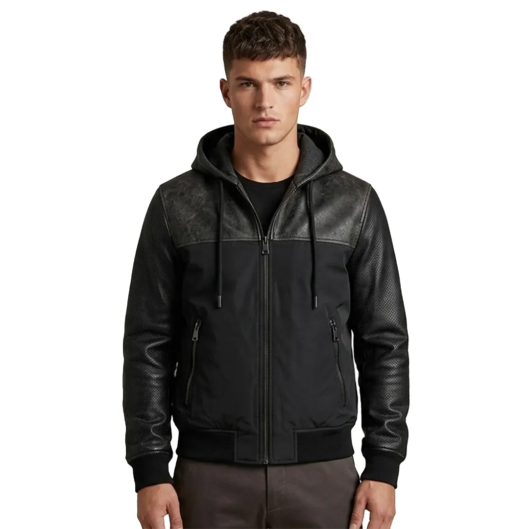 Giubbino Cappuccio Zip - Nero - S