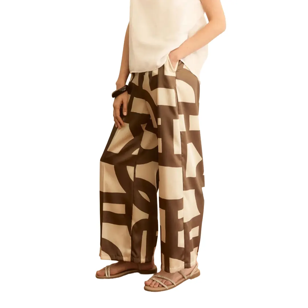 Pantalone Stampa Donna - Beige Marrone - 42