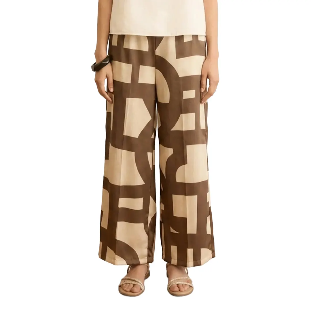 Pantalone Stampa Donna - Beige Marrone - 42