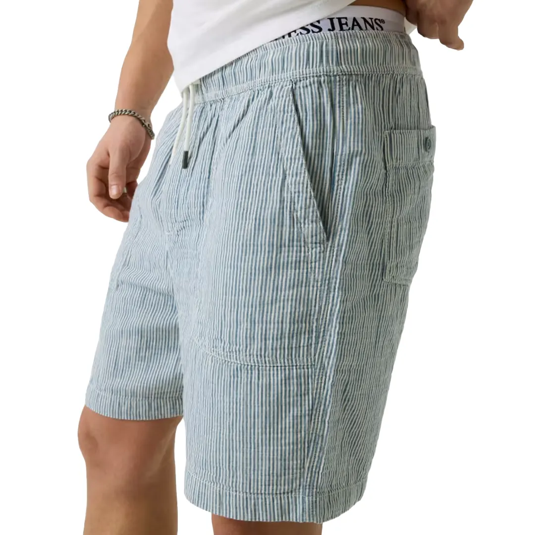 Bermuda Misto Lino - Bianco Blu - 30/44