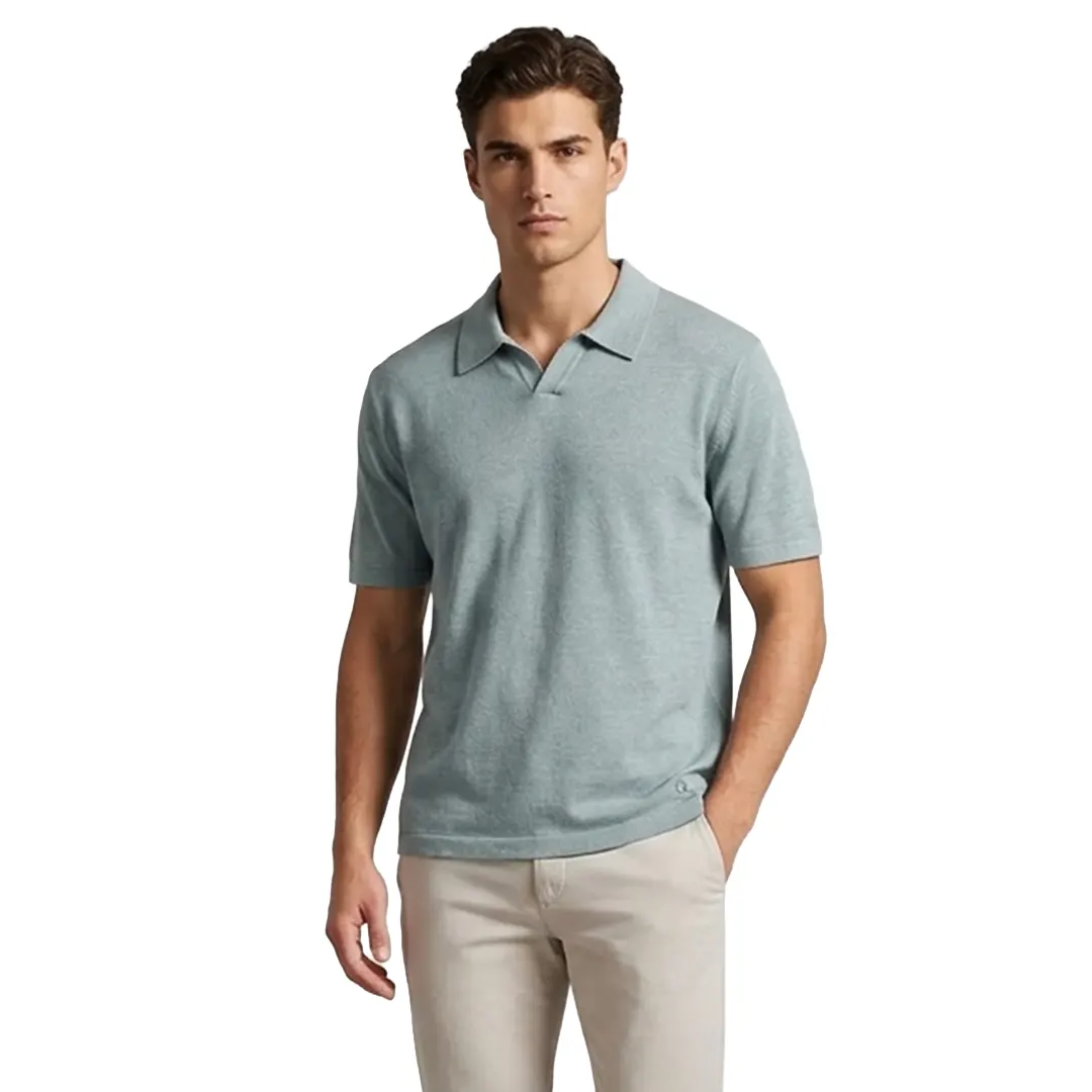 Polo Misto Lino - Verde Abete - S