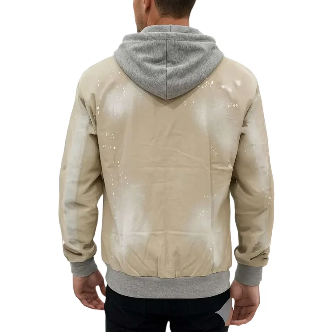 Felpa Zip Cappuccio - Grigio Marrone - S