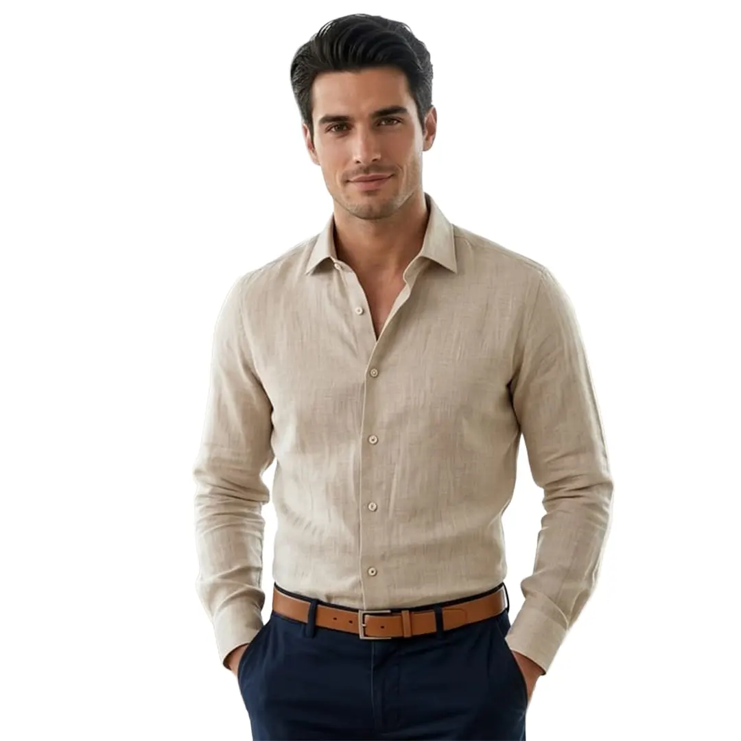 Camicia Lino - BEIGE - S