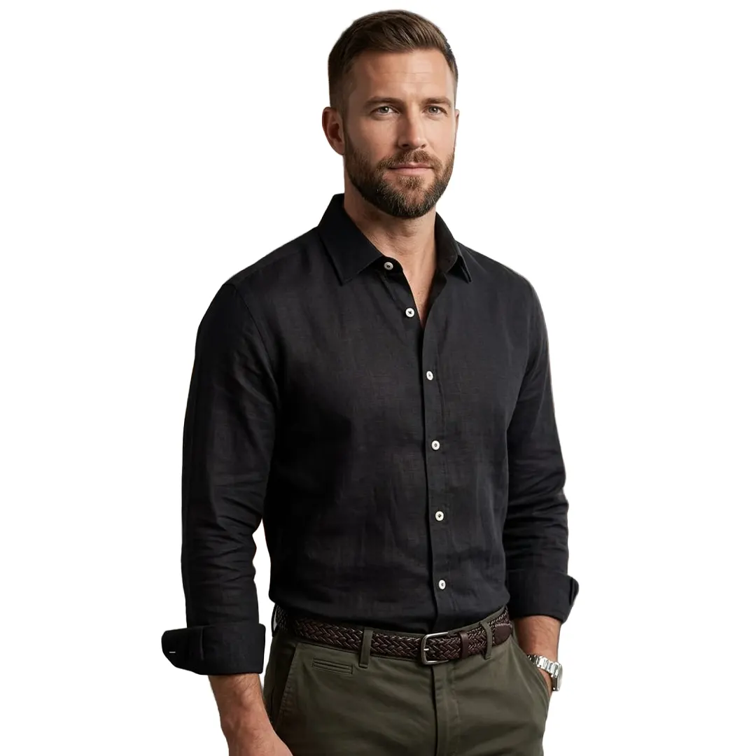 Camicia Lino - Black - S