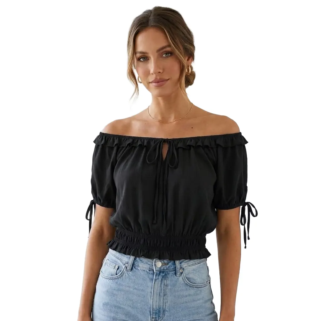 Top Mezza Manica Donna - Nero - XS
