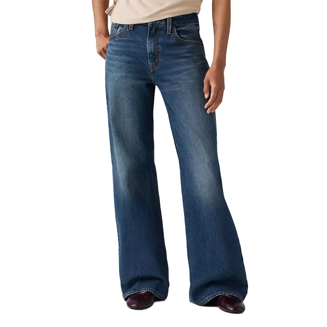 Jeans Bootcut Loose Donna - Denim Scuro - 24/38