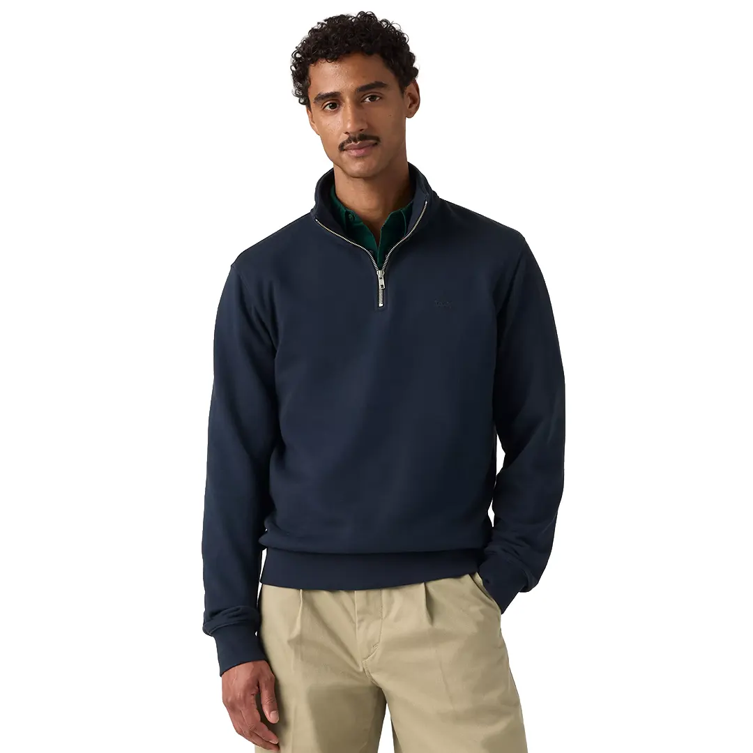 Felpa Con Zip - Navy - S
