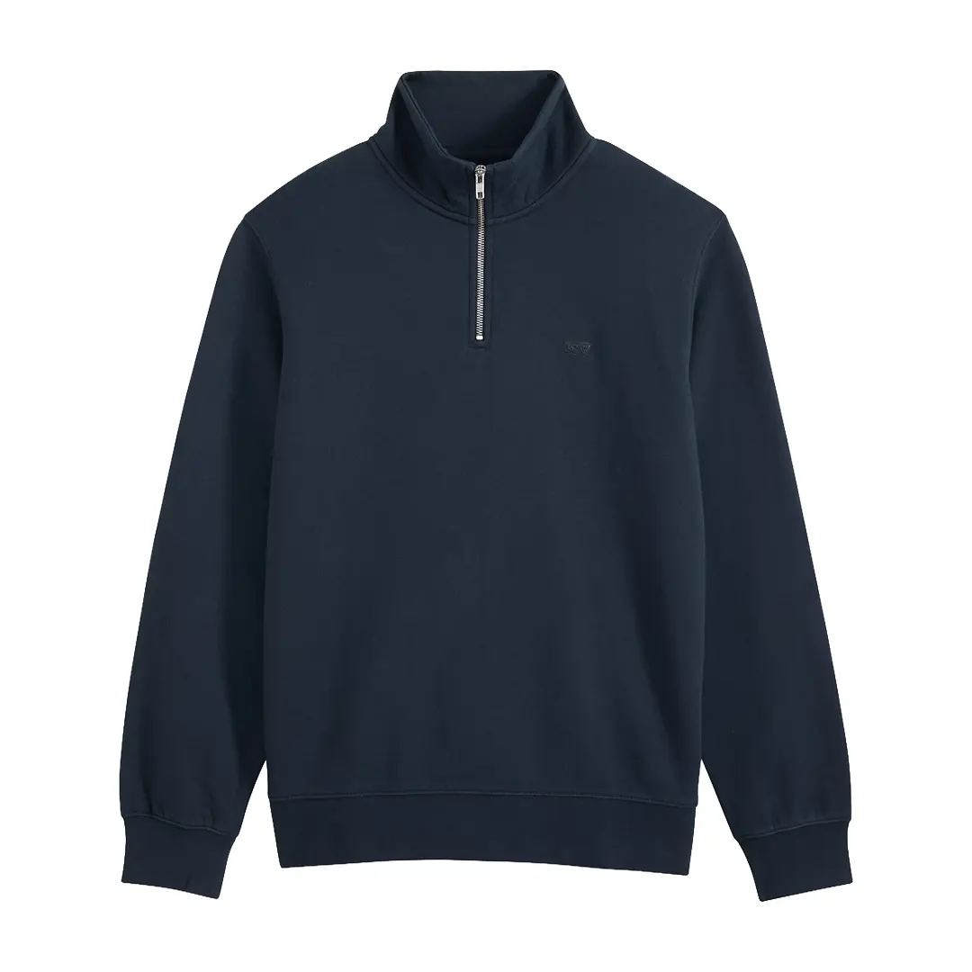 Felpa Con Zip - Navy - S