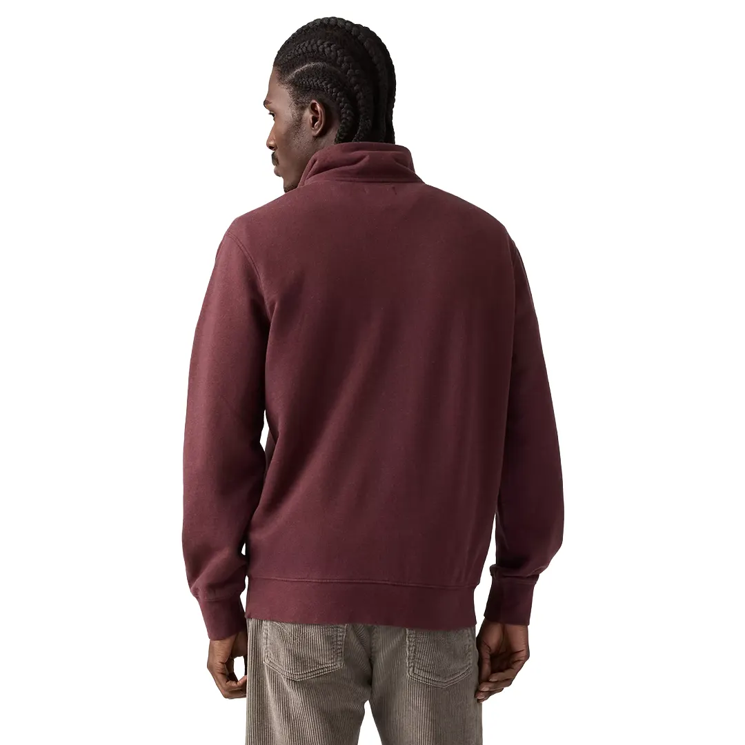 Felpa Con Zip - Vino - S