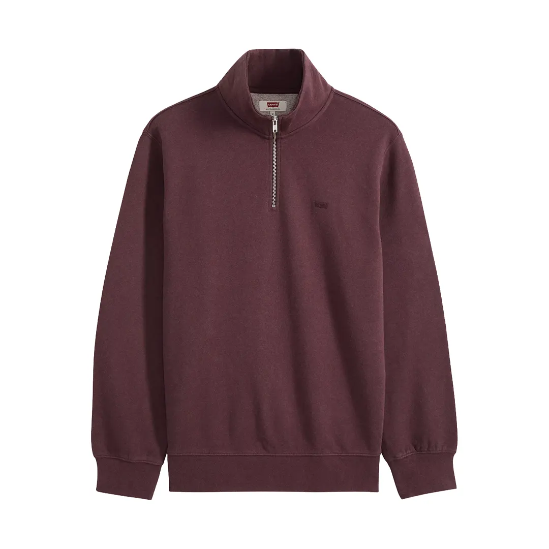 Felpa Con Zip - Vino - S