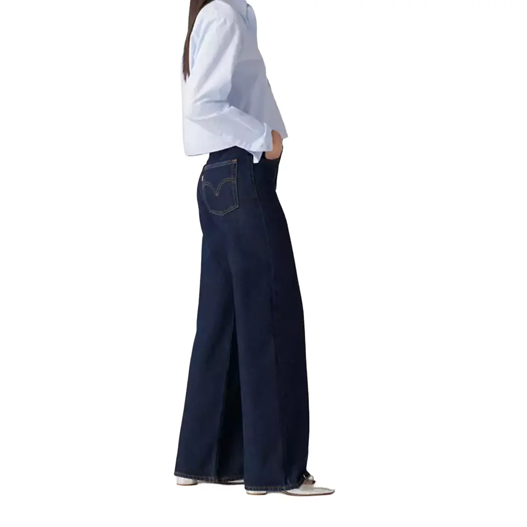 Jeans Vita Alta Donna - Denim Scuro - 24/38