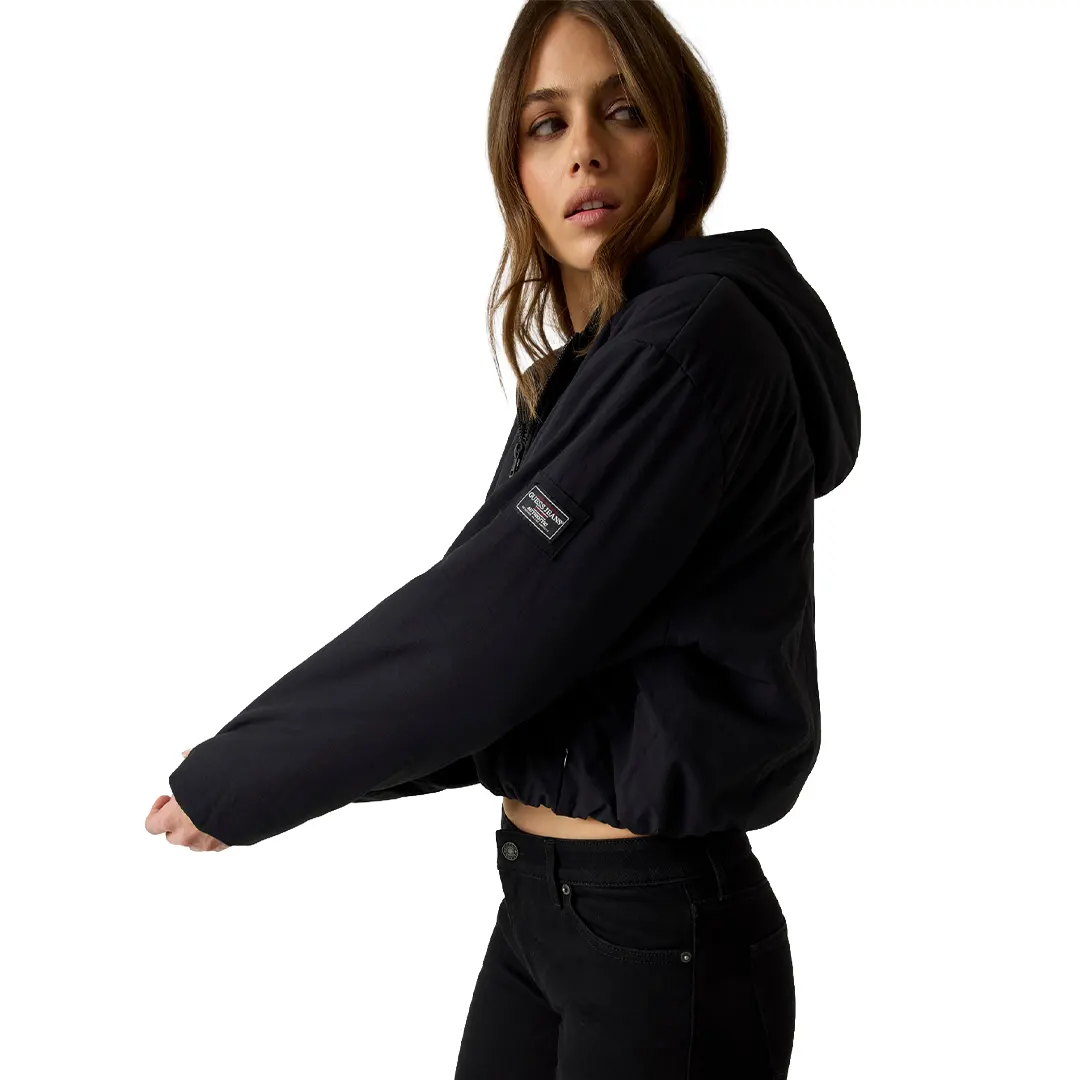 Giacca Corta Bomber Cappuccio Donna - Nero - XS