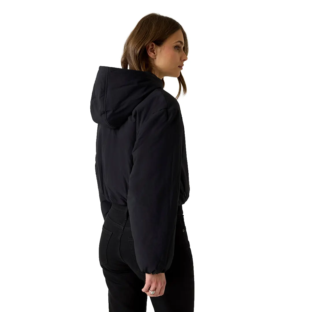 Giacca Corta Bomber Cappuccio Donna - Nero - XS