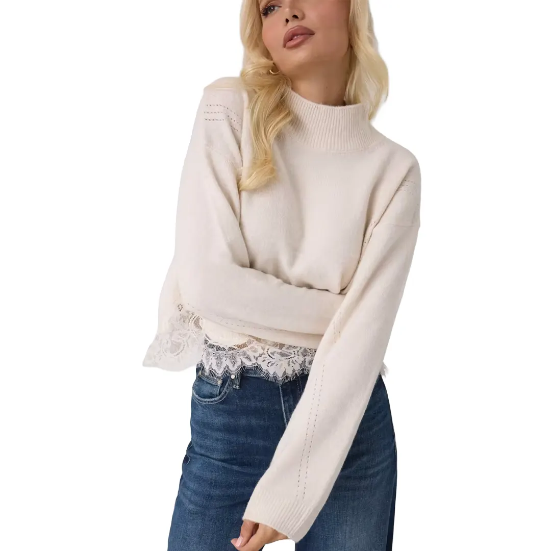 Maglia Paricollo Pizzo - Stone - XS