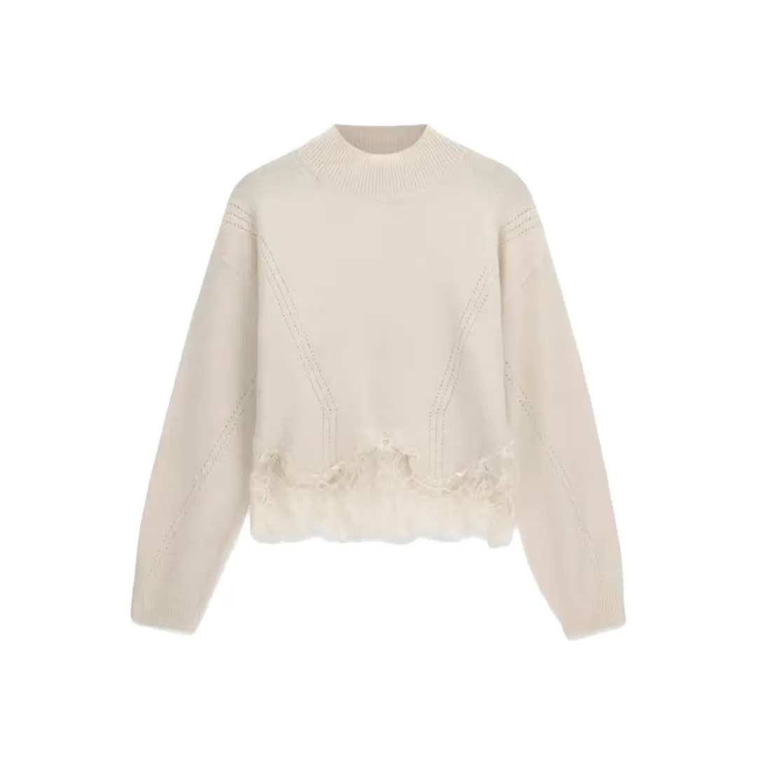 Maglia Paricollo Pizzo - Stone - XS