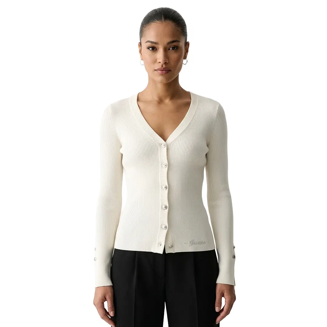 Cardigan Bottoni Donna - Panna - XS