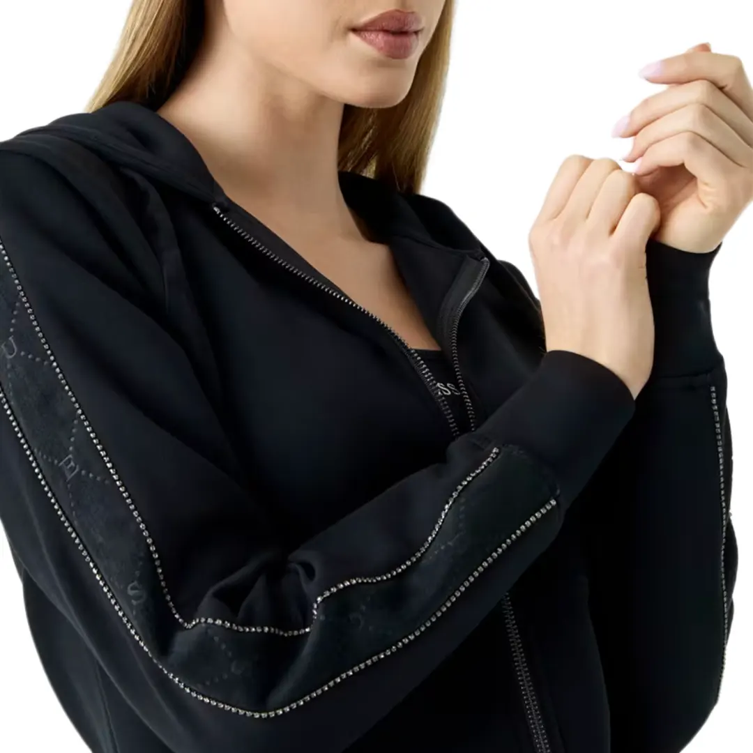 Felpa Cappuccio Zip Donna - Nero - XS