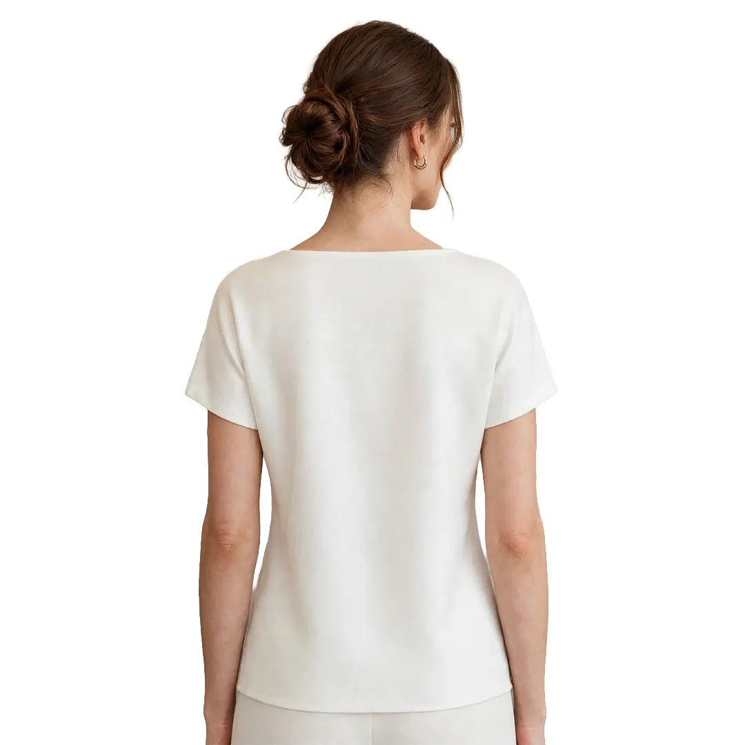 Blusa T-Shirt Donna - Bianco Blu - 42