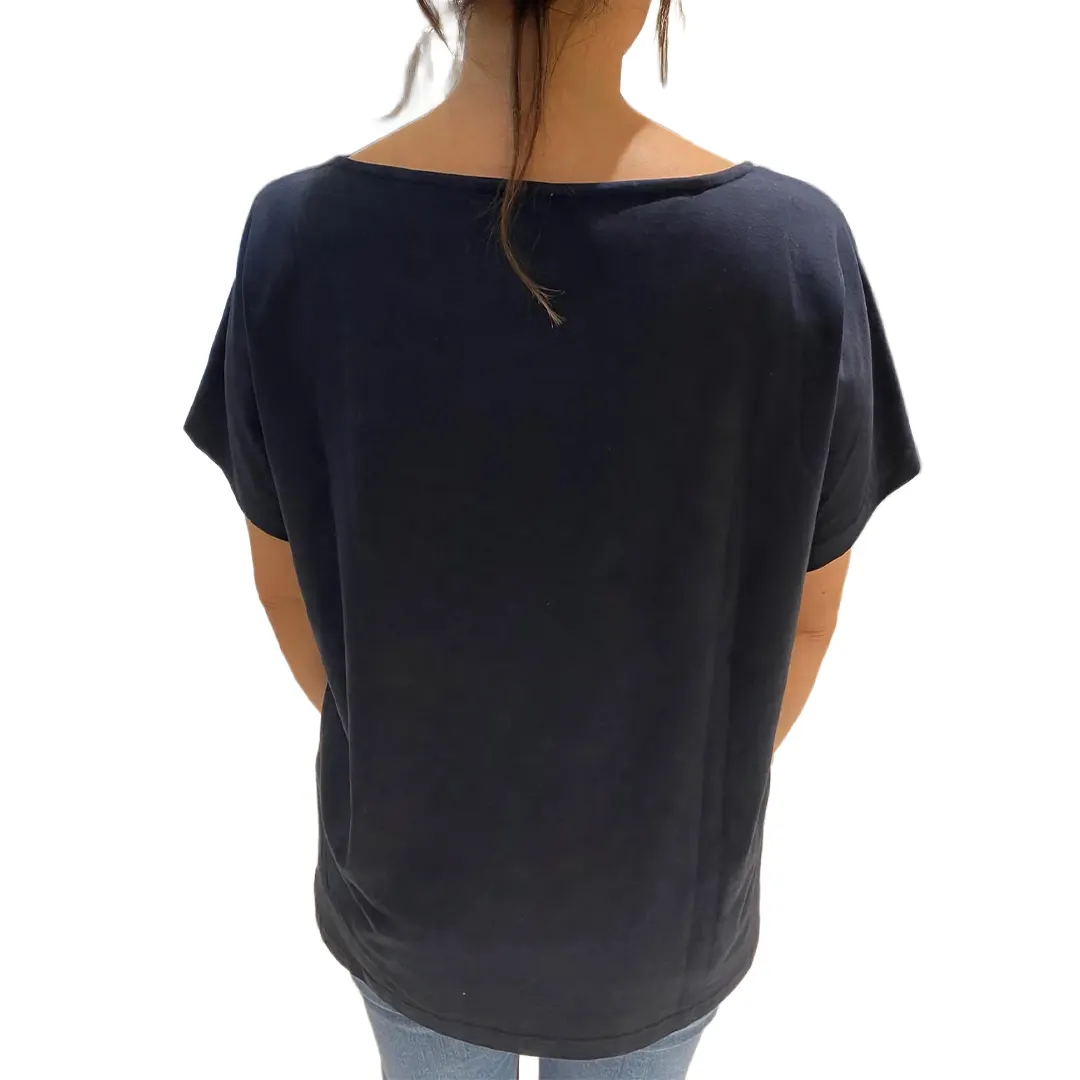 Blusa T-Shirt Donna - Bianco Nero - 42