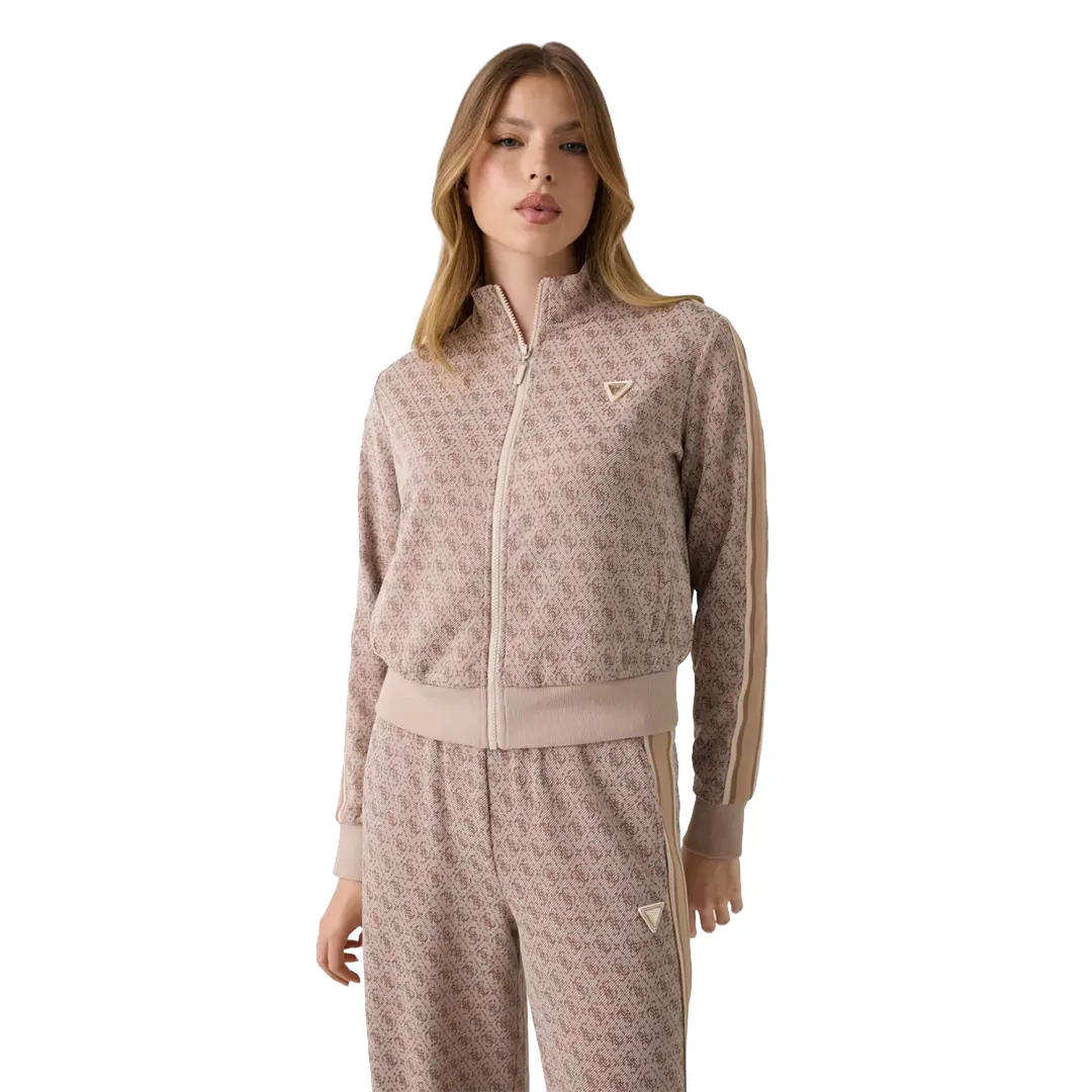 Felpa Zip Donna - Beige Marrone - S