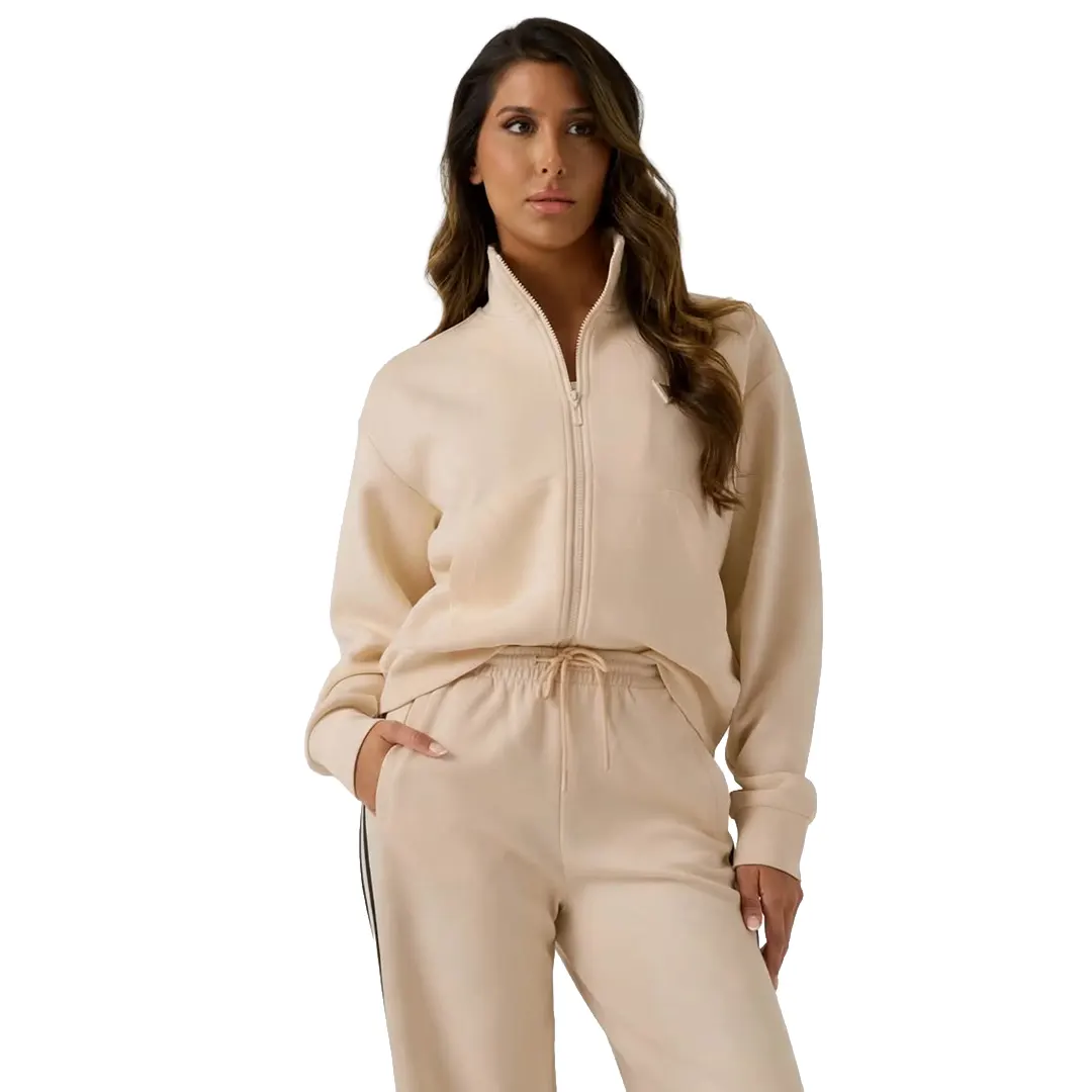 Felpa Collo Alto Zip Donna - Beige - XS