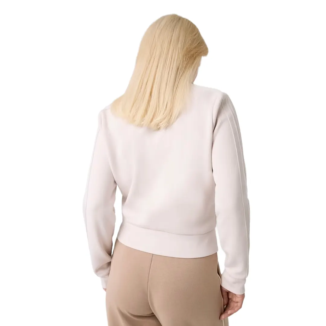 Felpa Collo Alto Zip Donna - Crema - XS
