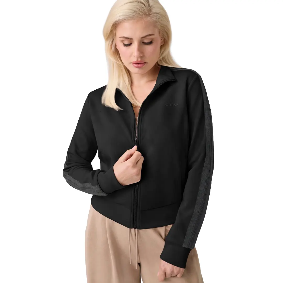 Felpa Collo Alto Zip Donna - Nero - XS