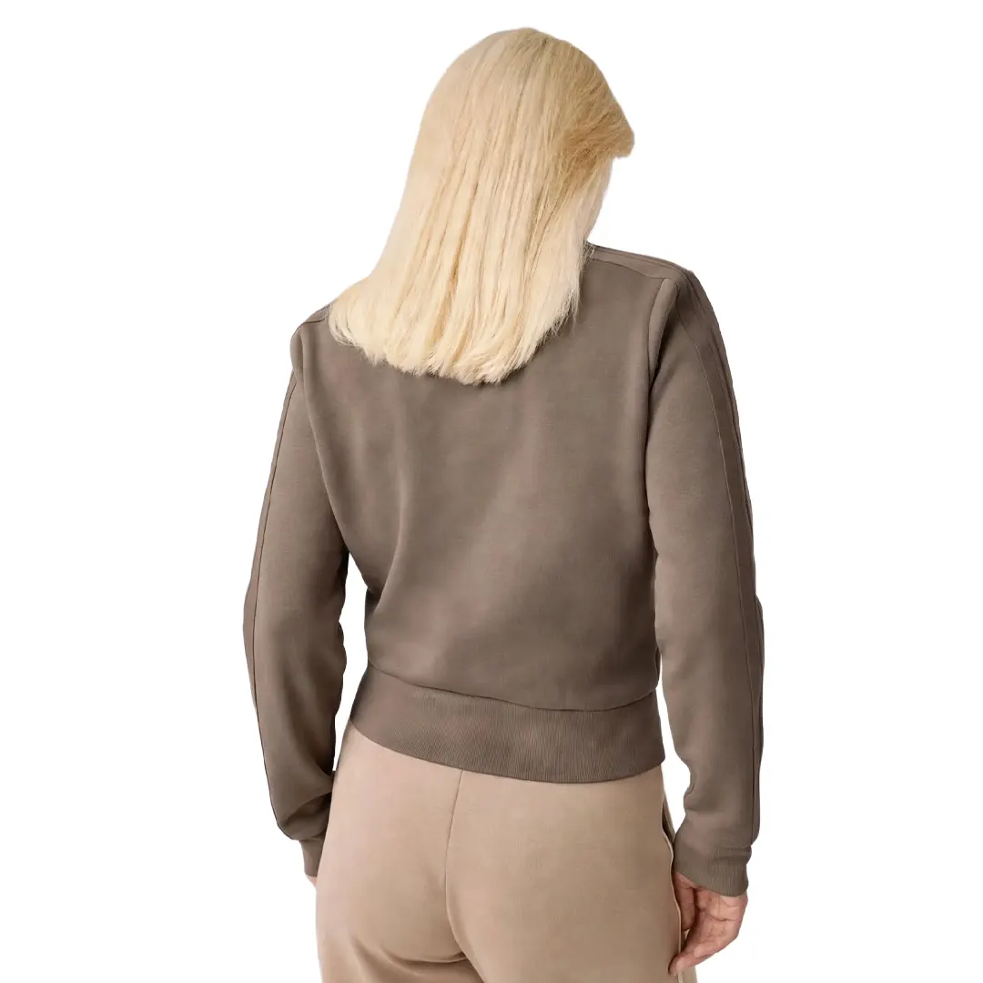 Felpa Collo Alto Zip Donna - Tortora - XS