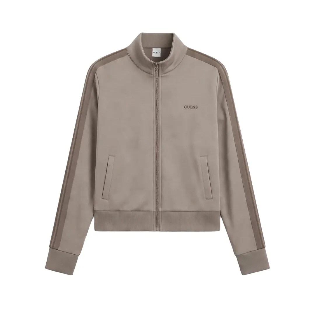 Felpa Collo Alto Zip Donna - Tortora - XS