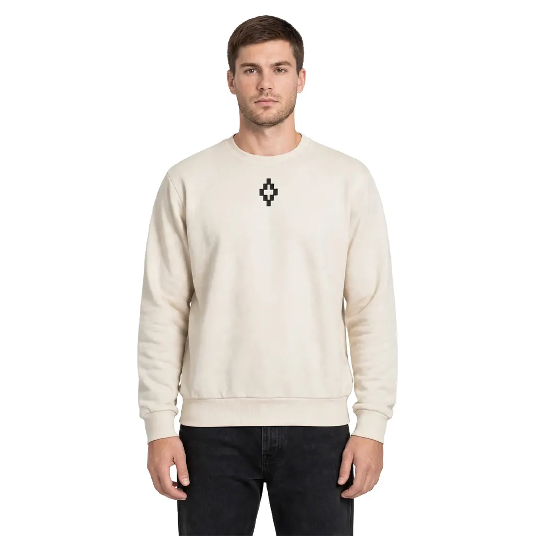 Felpa Garzata Girocollo - Crema - XS