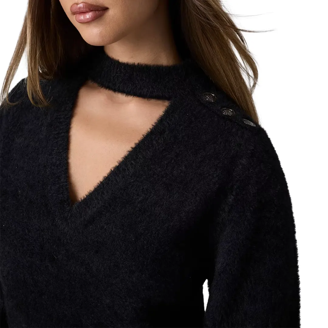Maglia Girocollo Donna - Nero - XS