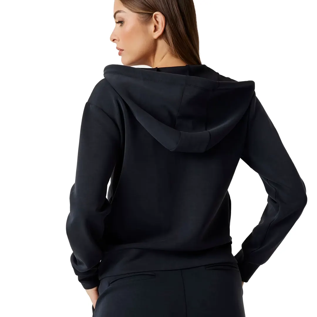 Felpa Cappuccio Zip Donna - Nero - XS