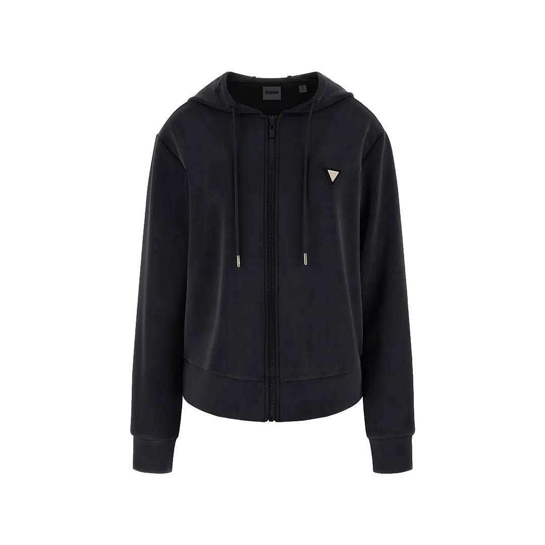 Felpa Cappuccio Zip Donna - Nero - XS