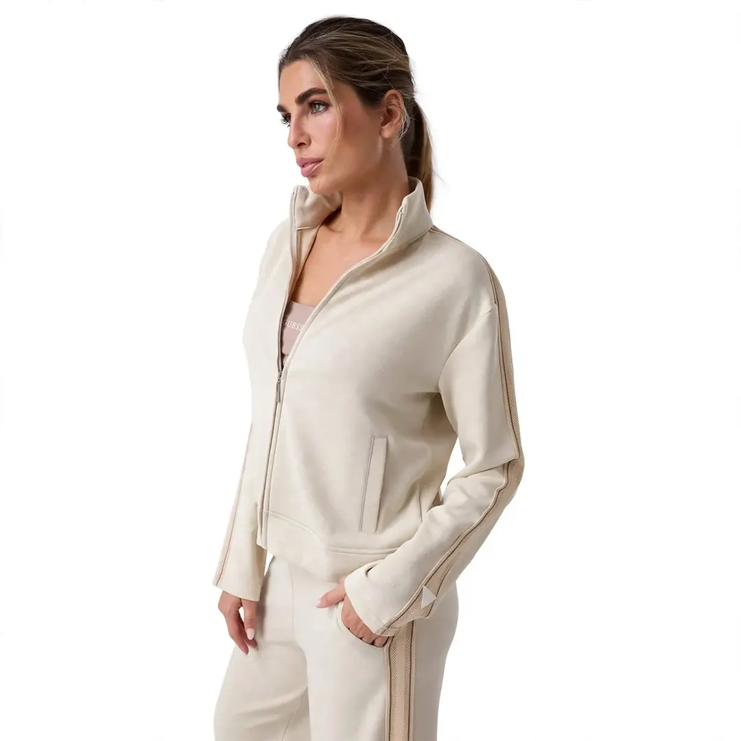 Felpa Zip Donna - Bianco Panna - XS