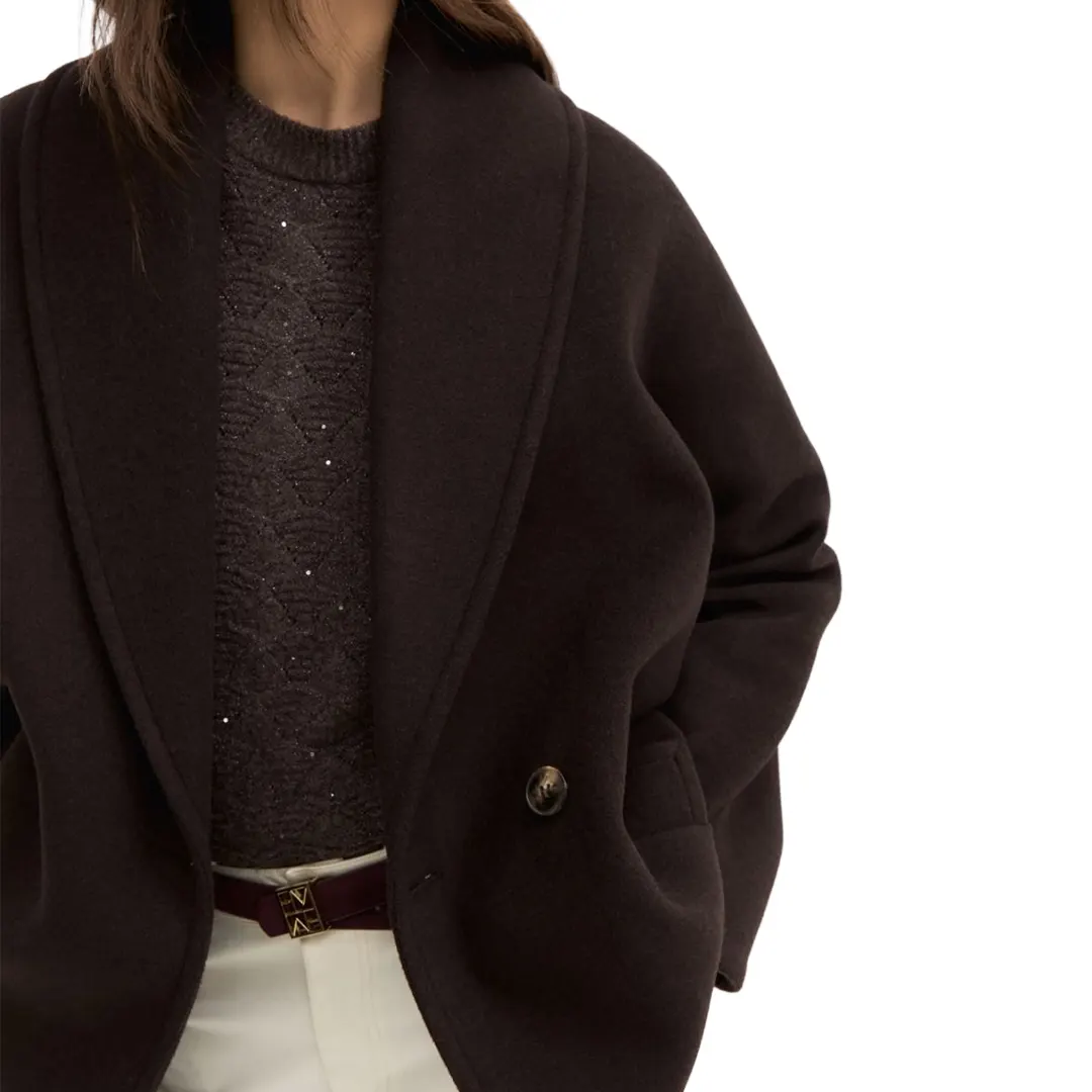 Cappotto Doppiopetto Over Donna - Marrone - 26/40