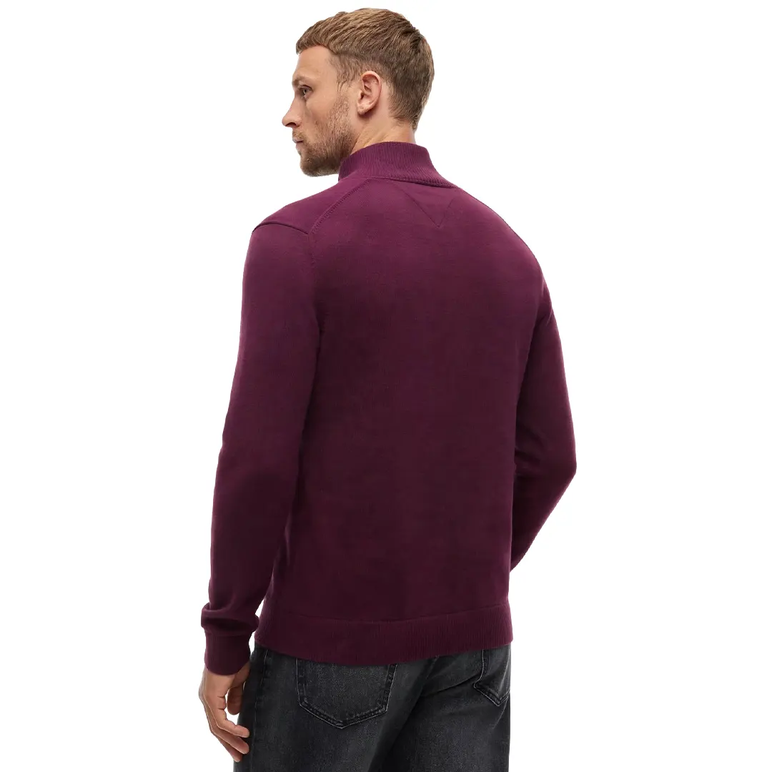 Maglione Mezzo Collo Zip - Bordeaux Calypso - XS