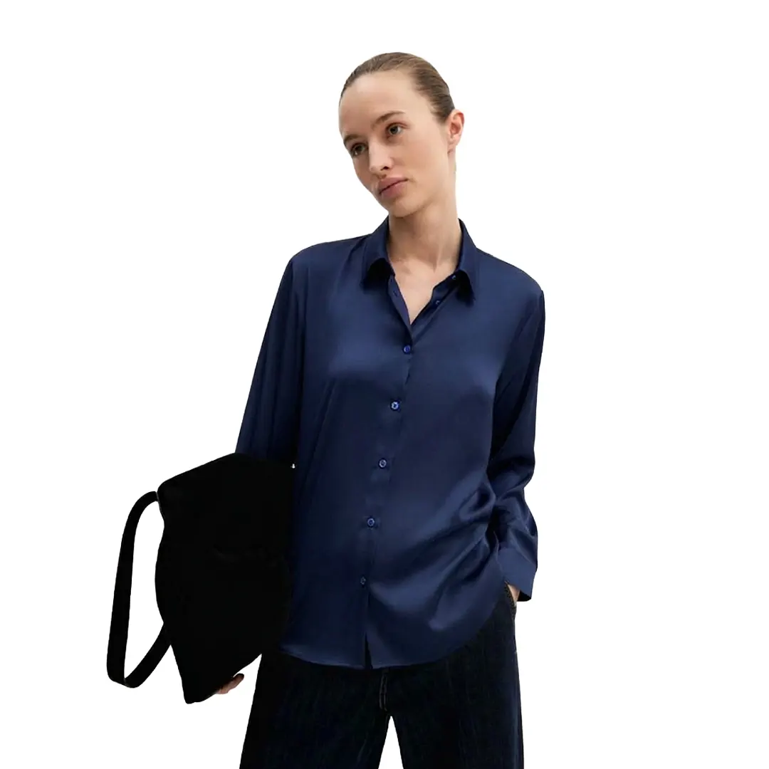 Camicia Raso Donna - Navy - 26/40