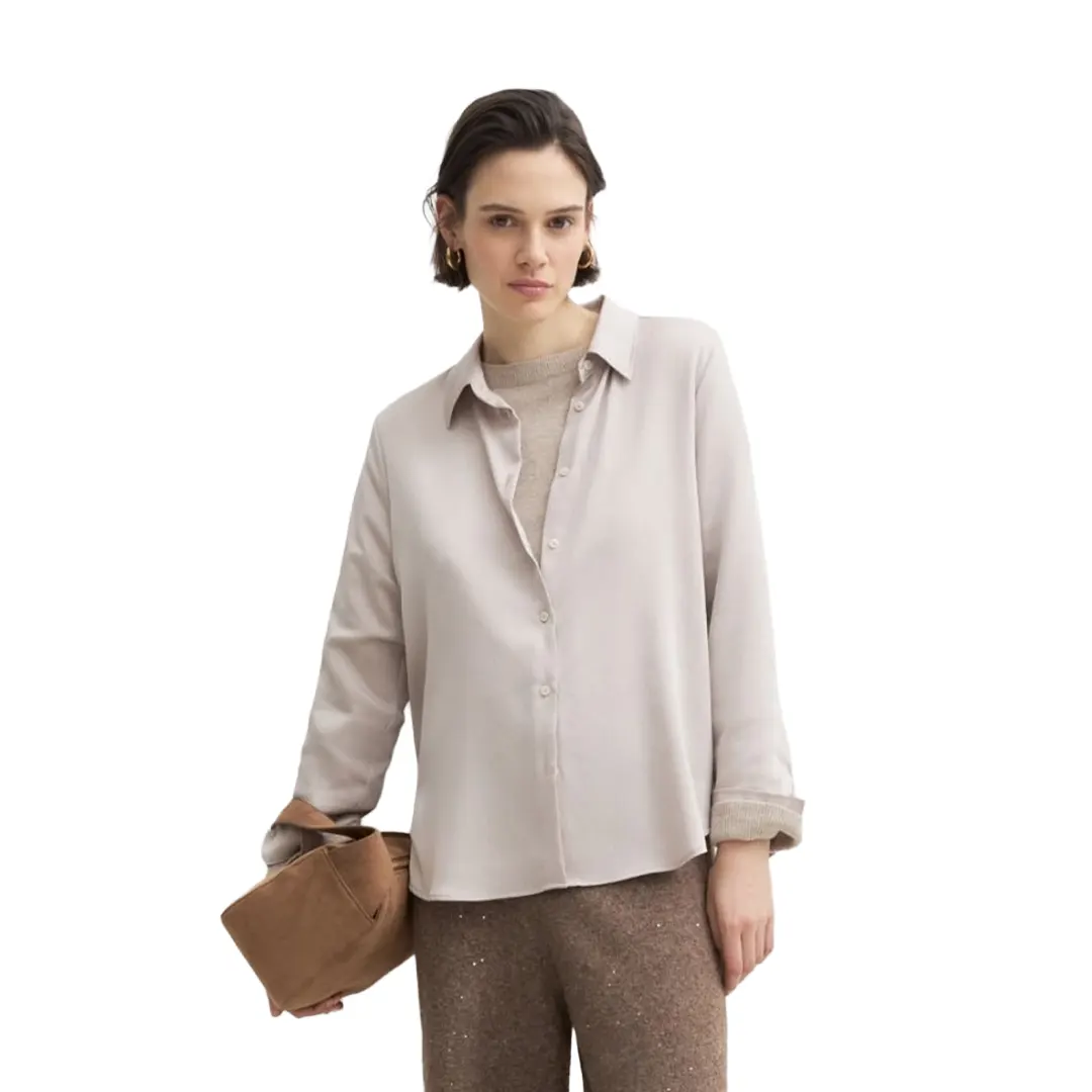 Camicia Raso Martellato Donna - Tortora - 26/40