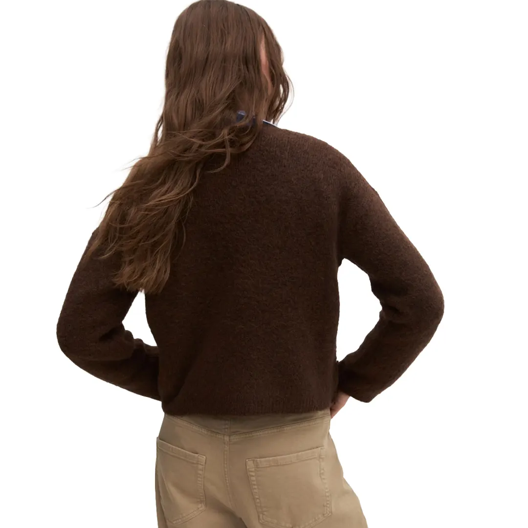 Cardigan Misto Lana Donna - Marrone - S
