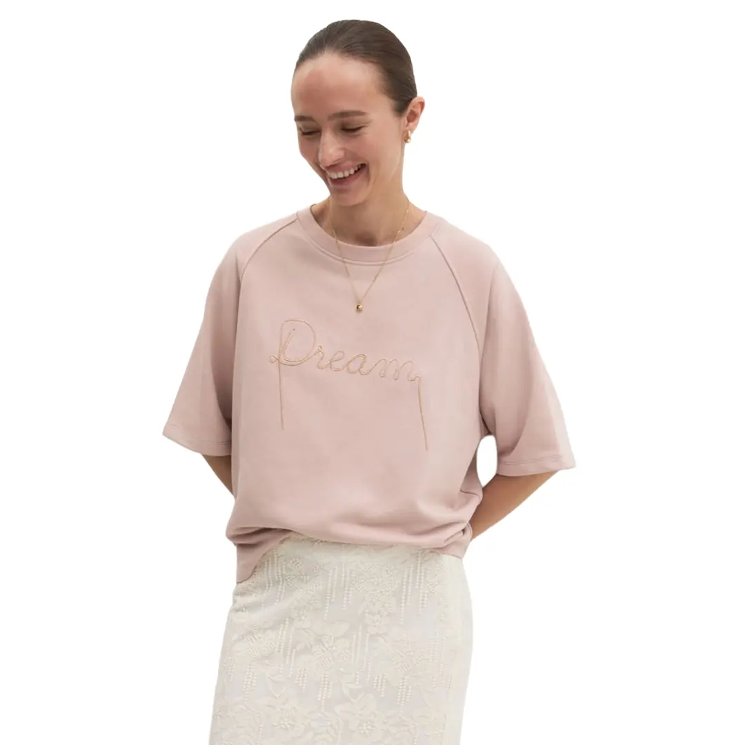 Felpa Over Mezze Maniche Donna - Rosa - S